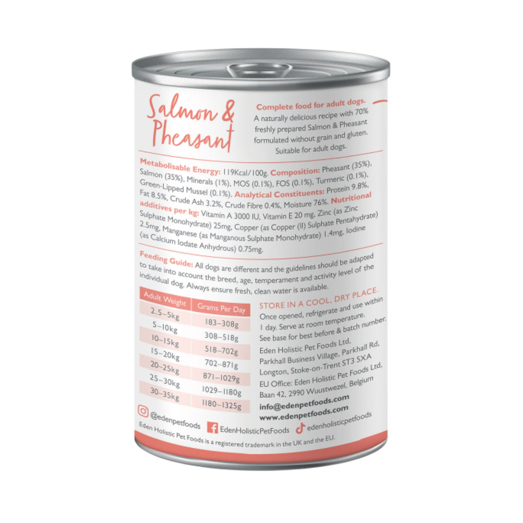 Eden Gourmet Wet Food for Dogs Salmon & Pheasant 400g