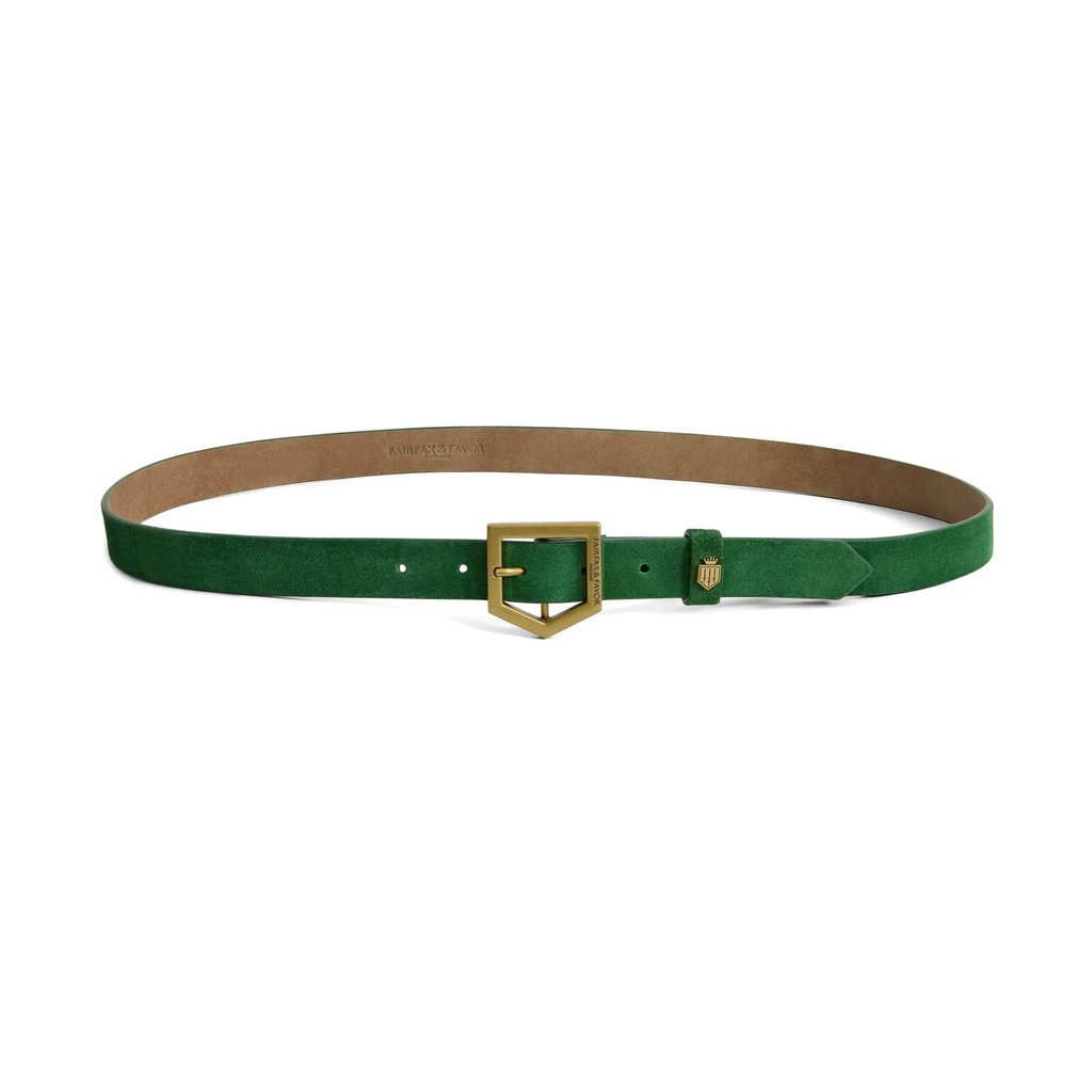Fairfax and Favor Womens Sennowe Belt - Clover Green Suede