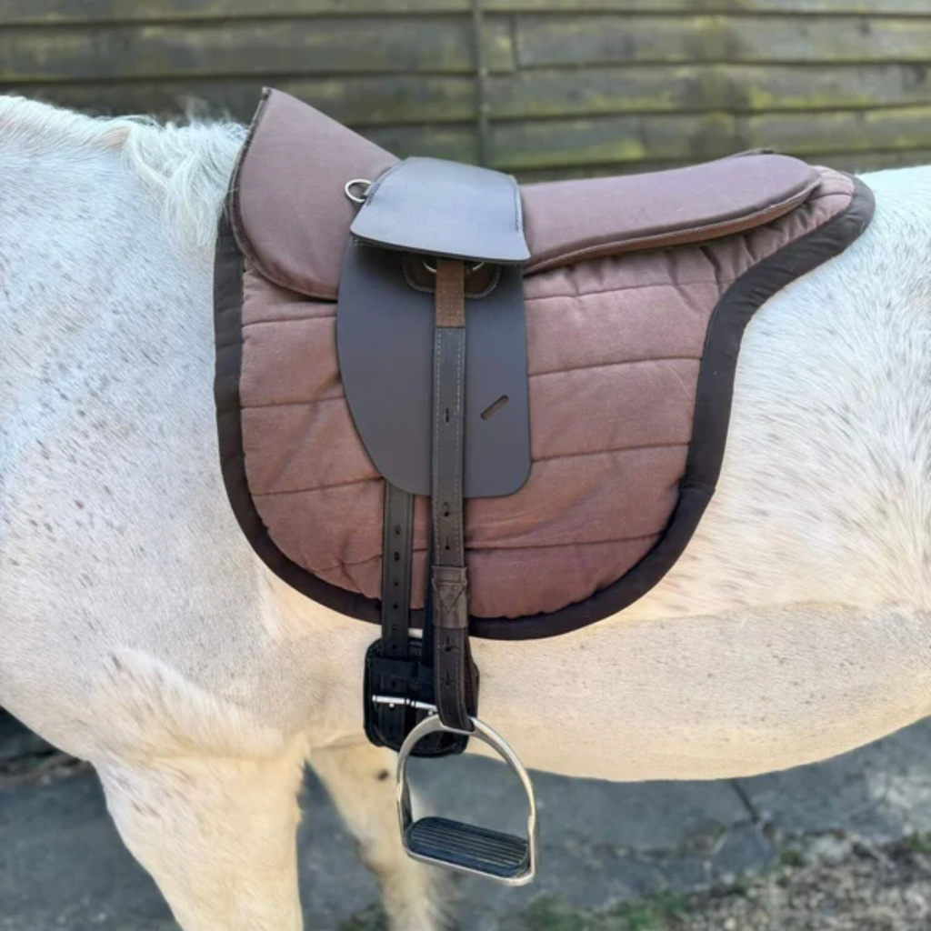 Total Contact Saddles Treeless Synthetic Long Billet Saddle - Chocolate Brown