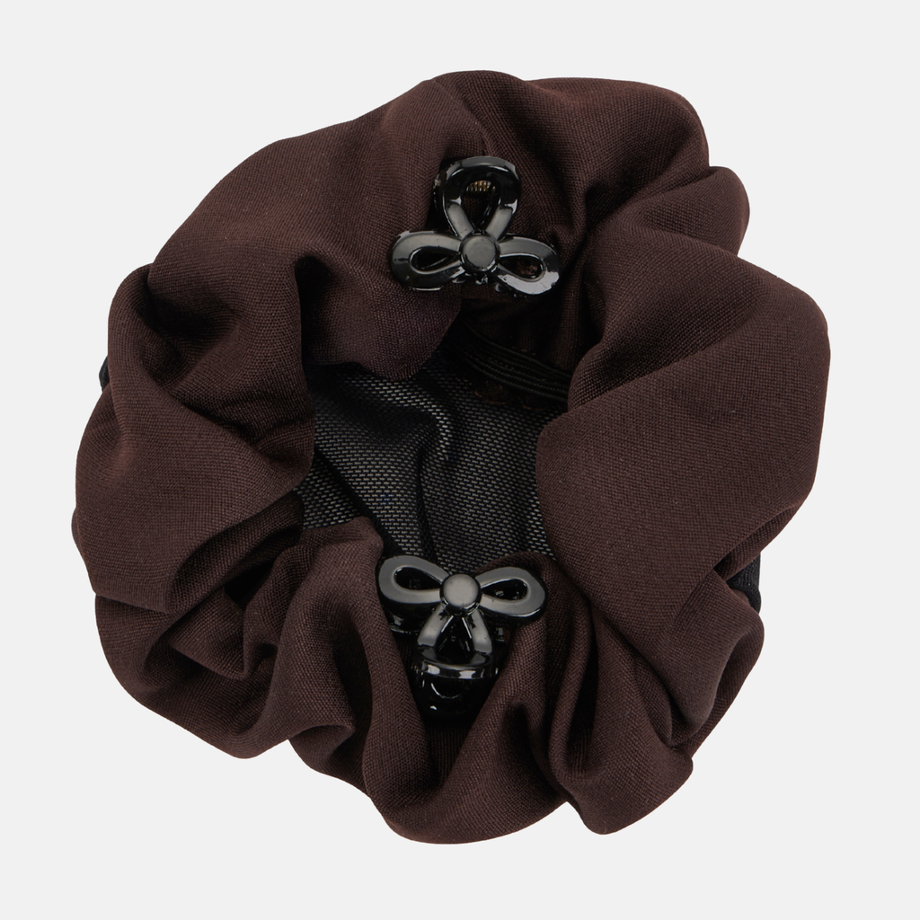 LeMieux Scrunchie with Crystal Hair Net - Brown/Black