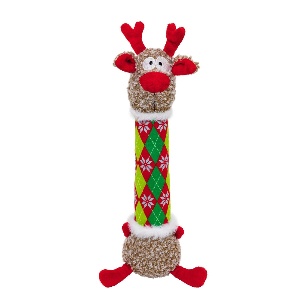 Kong Holiday Shakers Luvs Argyle Reindeer Dog Toy