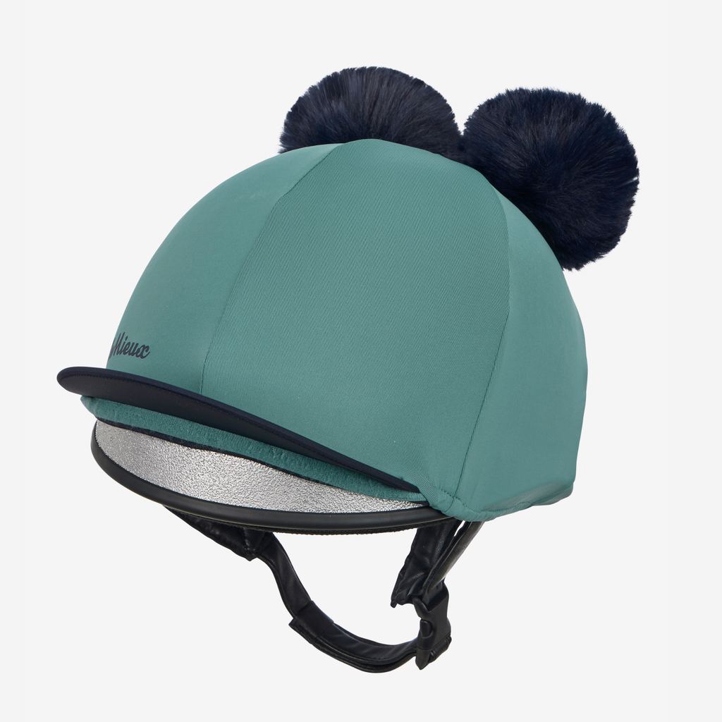 LeMieux Mini Double Pom Hat Silk - Navy/Aloe