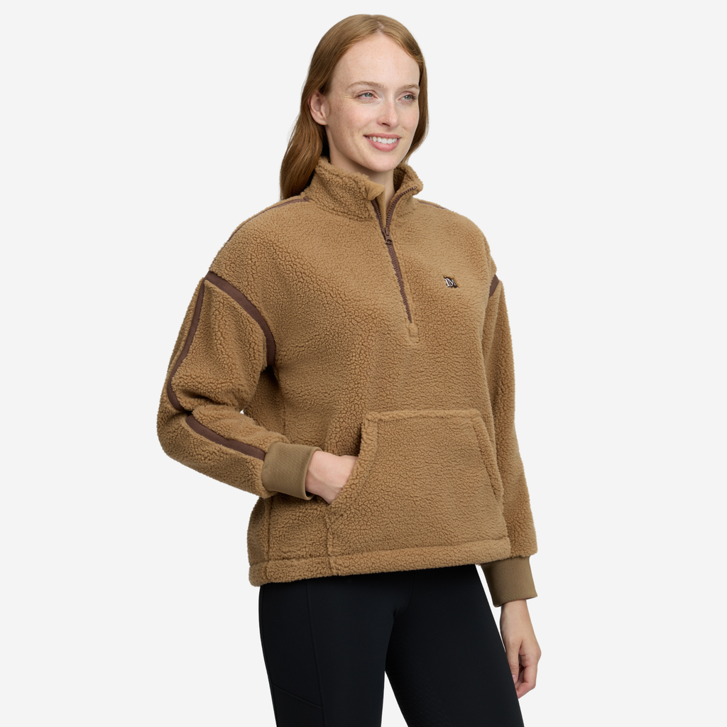 LeMieux Ladies Avery Teddy Quarter Zip Fleece - Caramel
