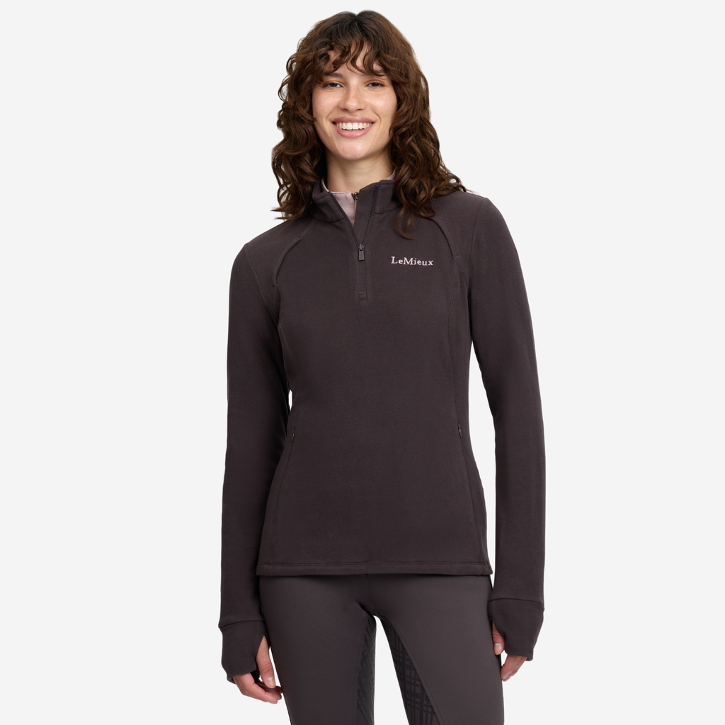 LeMieux Ladies Frances Quarter Zip Fleece - Cocoa