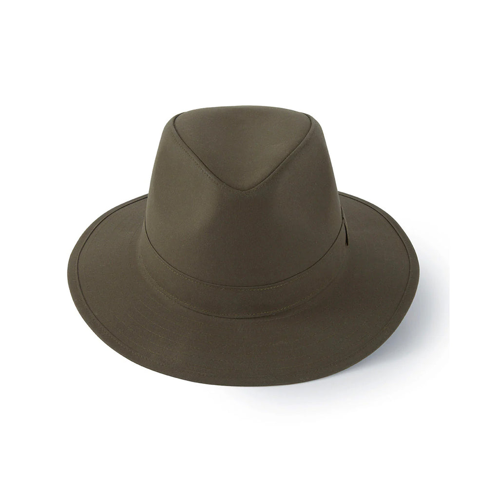 Hicks and Brown Darsham Wax Fedora - Olive