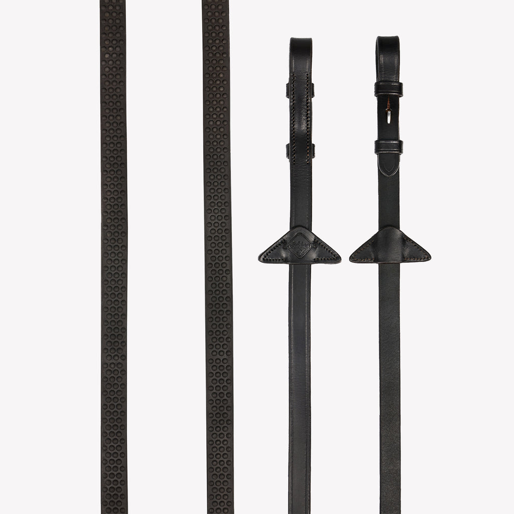 LeMieux Soft Rubber Reins Full - Brown/Silver