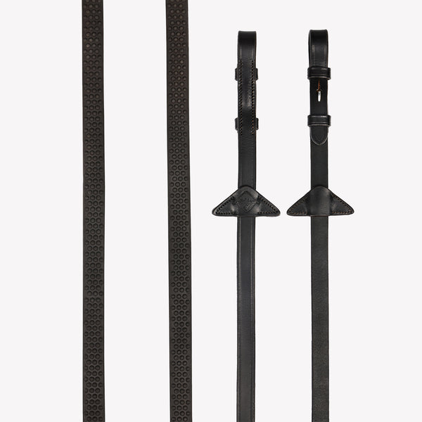LeMieux Soft Rubber Reins Full - Brown/Silver
