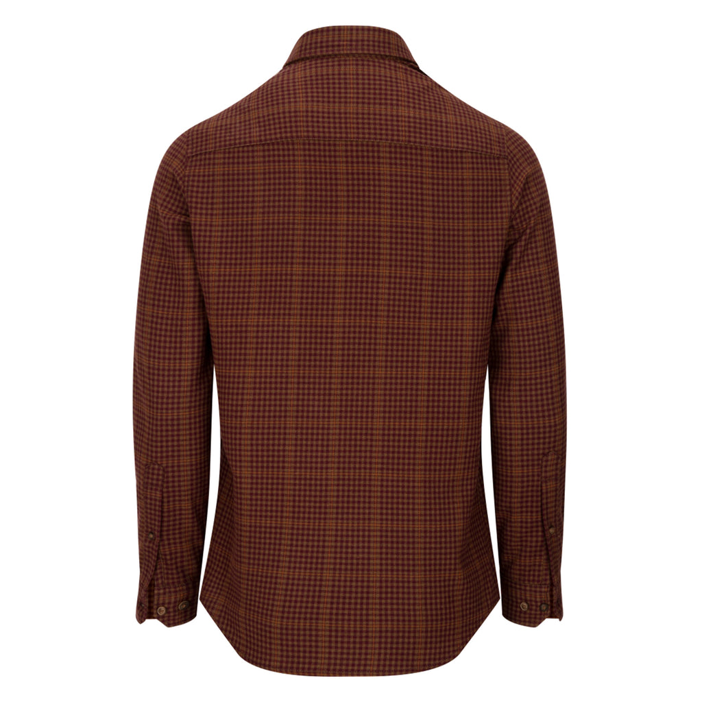 Hoggs of Fife Mens Harris Cotton/Wool Twill Check Shirt - Rust