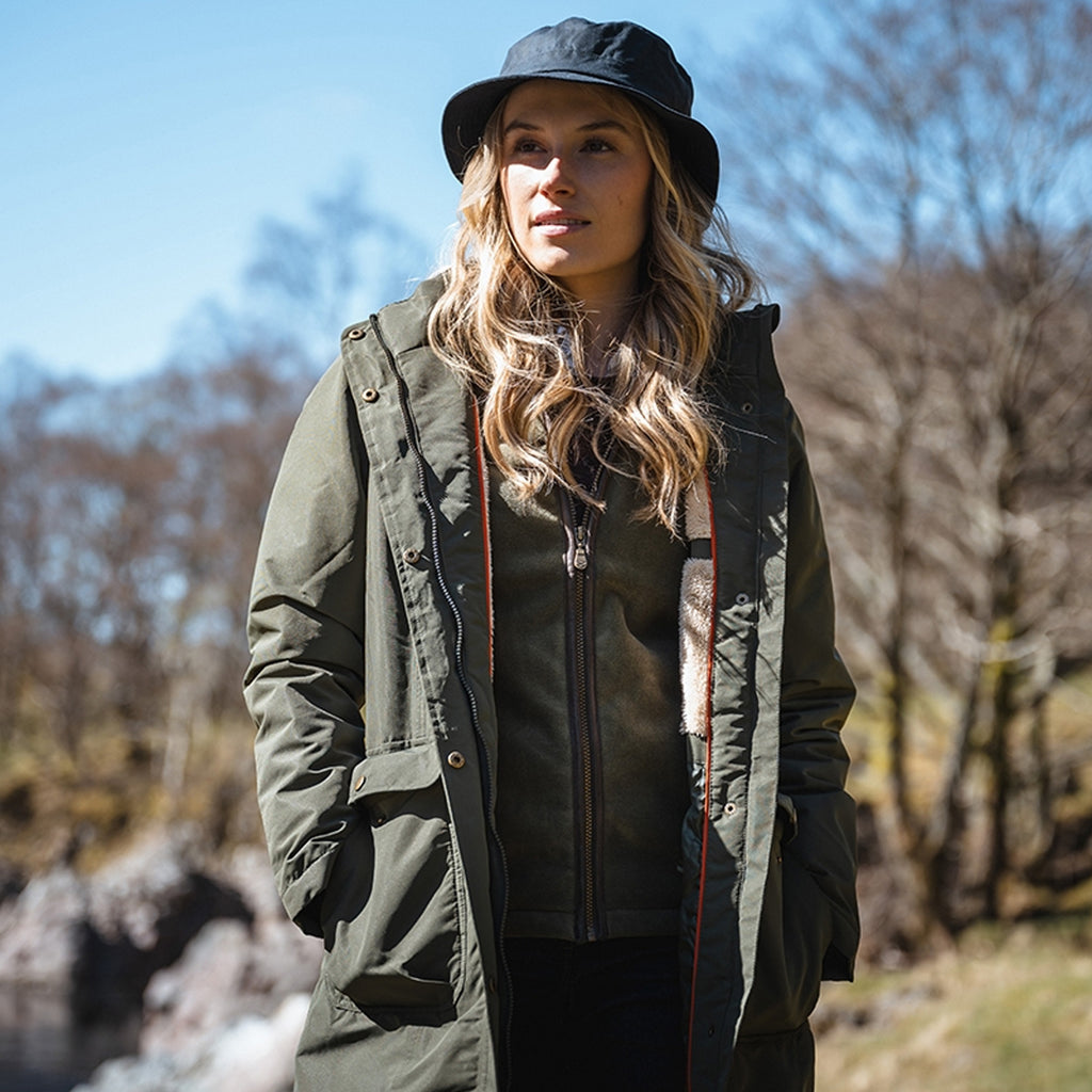 Hoggs of Fife Ladies Walker Long Coat - Fern Green