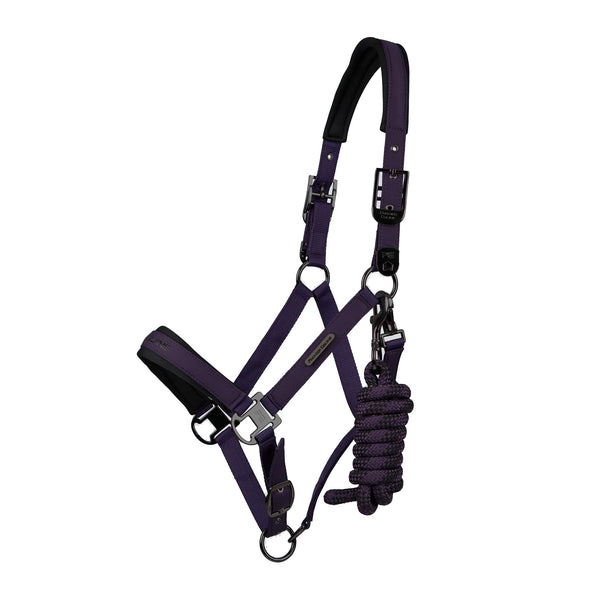 Premier Equine Duco Padded Head Collar with Lead Rope - Grape