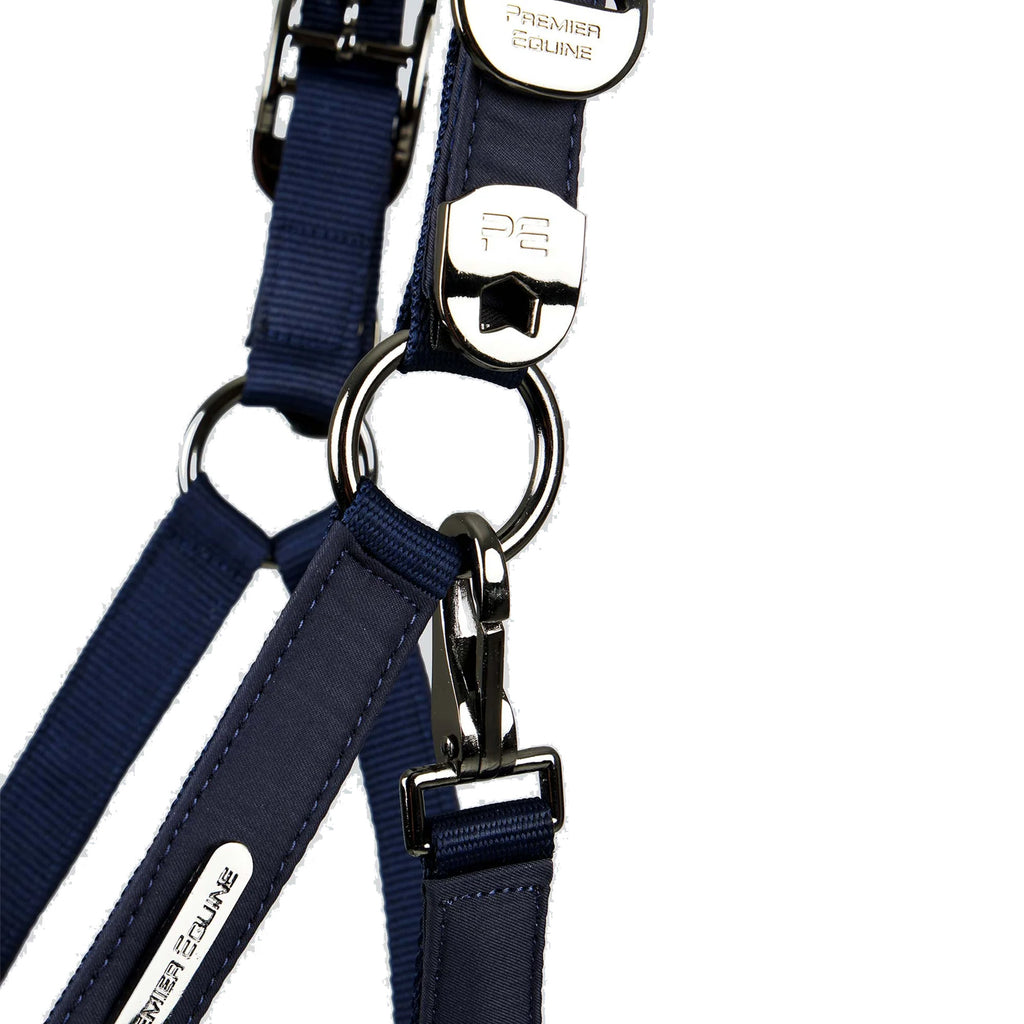 Premier Equine Duco Padded Head Collar With Lead Rope - Navy