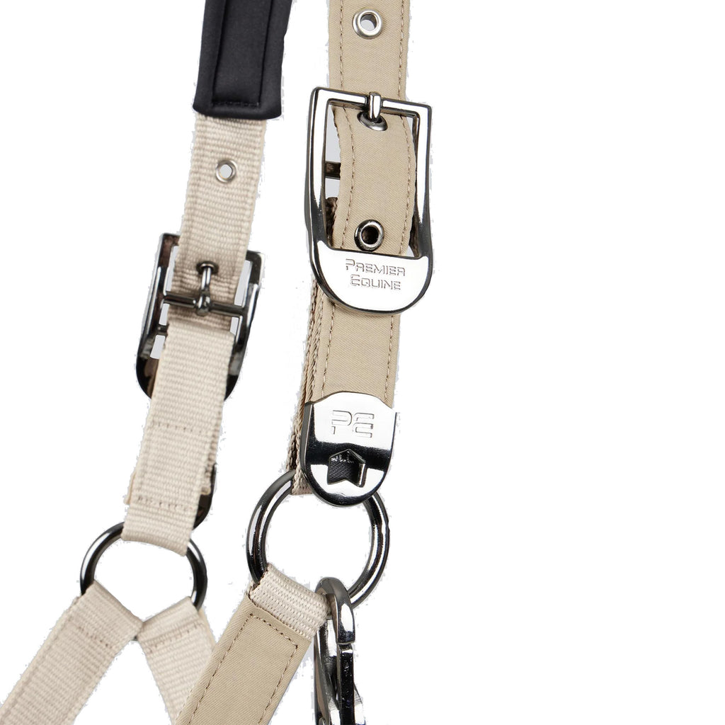 Premier Equine Duco Padded Head Collar with Lead Rope - Taupe