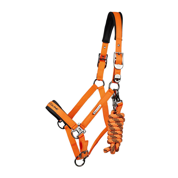 Premier Equine Duco Padded Head Collar with Lead Rope - Orange