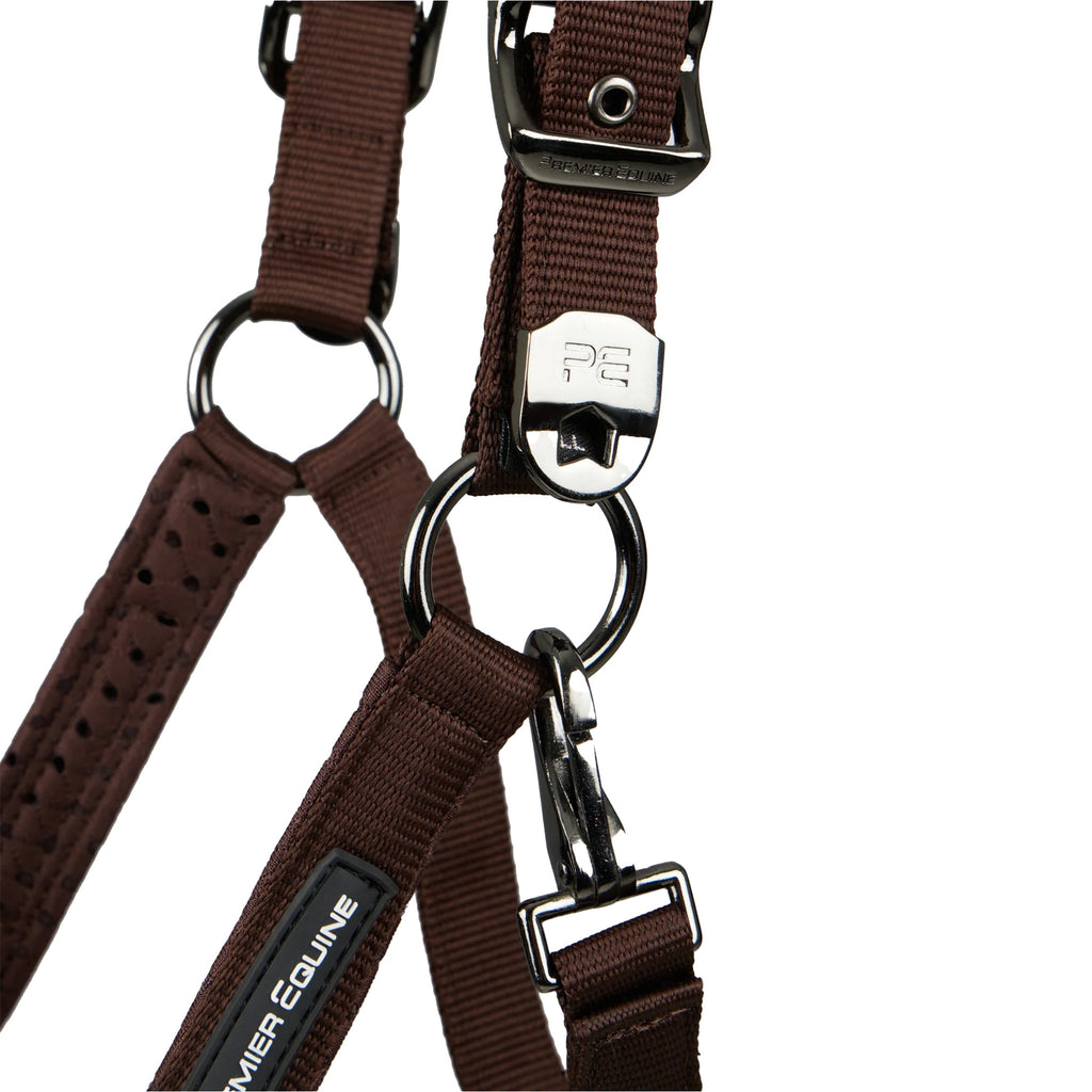 Premier Equine Necto 3D Mesh Head Collar with Lead Rope - Brown
