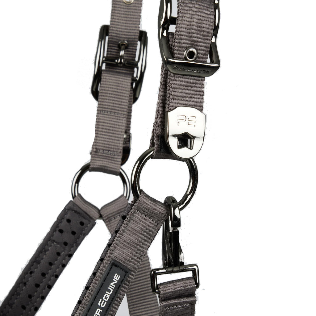 Premier Equine Necto 3D Mesh Head Collar with Lead Rope - Grey