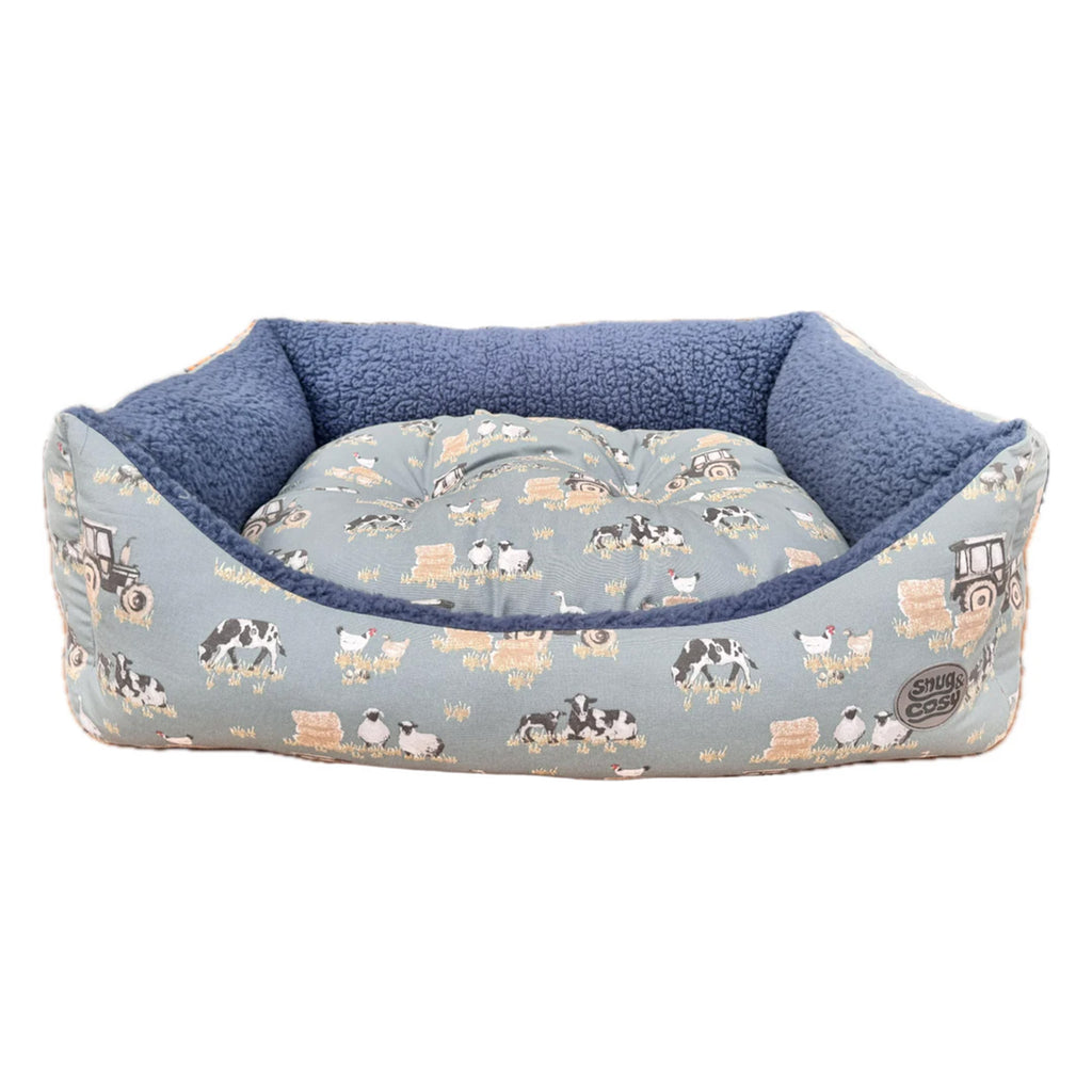 Snug and Cosy Farmyard Rectangle Bed - Blue