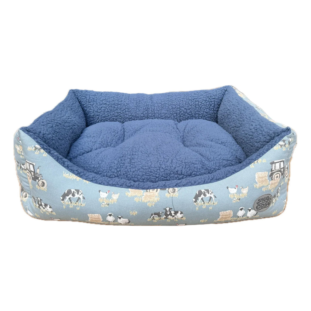 Snug and Cosy Farmyard Rectangle Bed - Blue