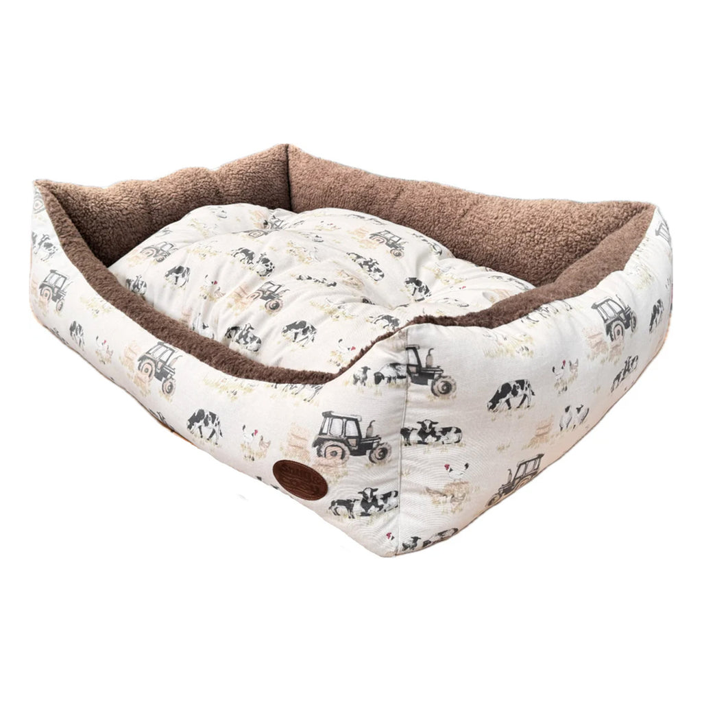 Snug and Cosy Farmyard Rectangle Bed - Cream