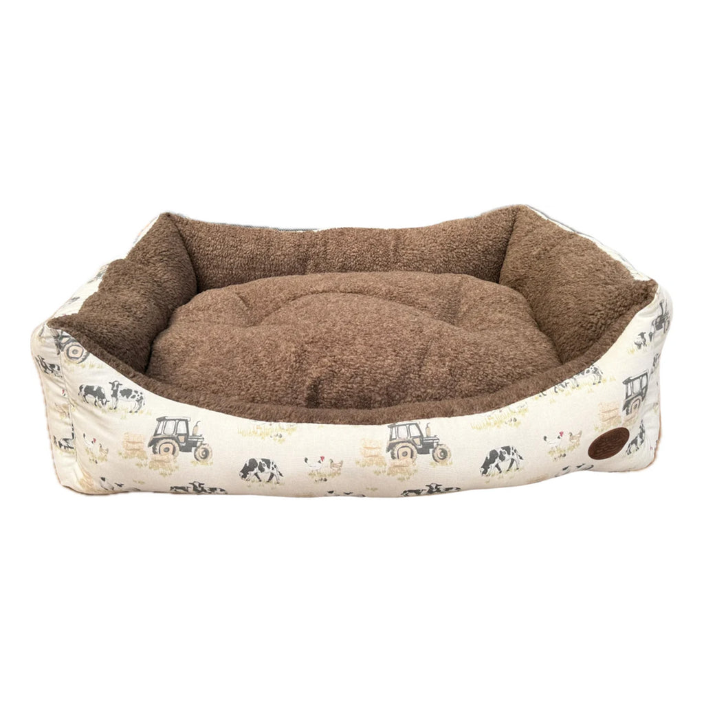 Snug and Cosy Farmyard Rectangle Bed - Cream