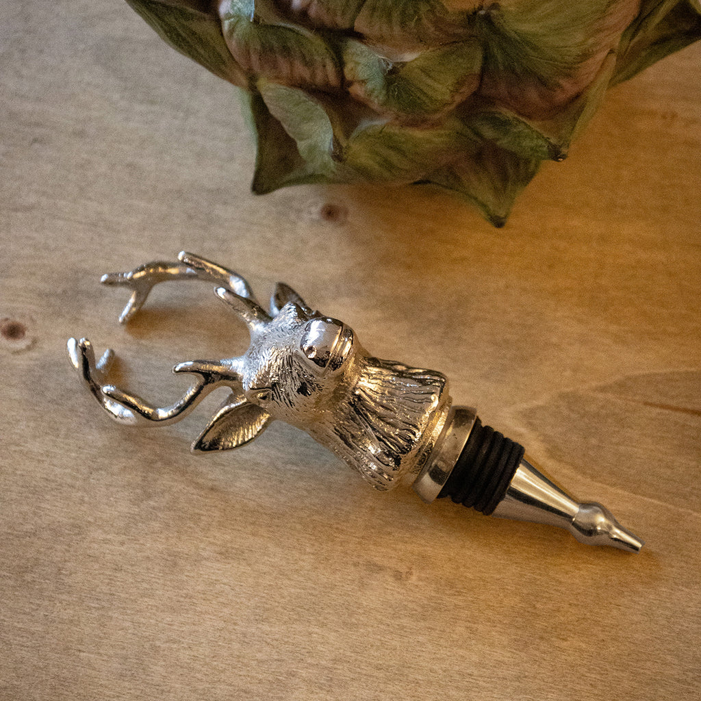 Culinary Concepts Stag Bottle Stopper - Nickel Finish