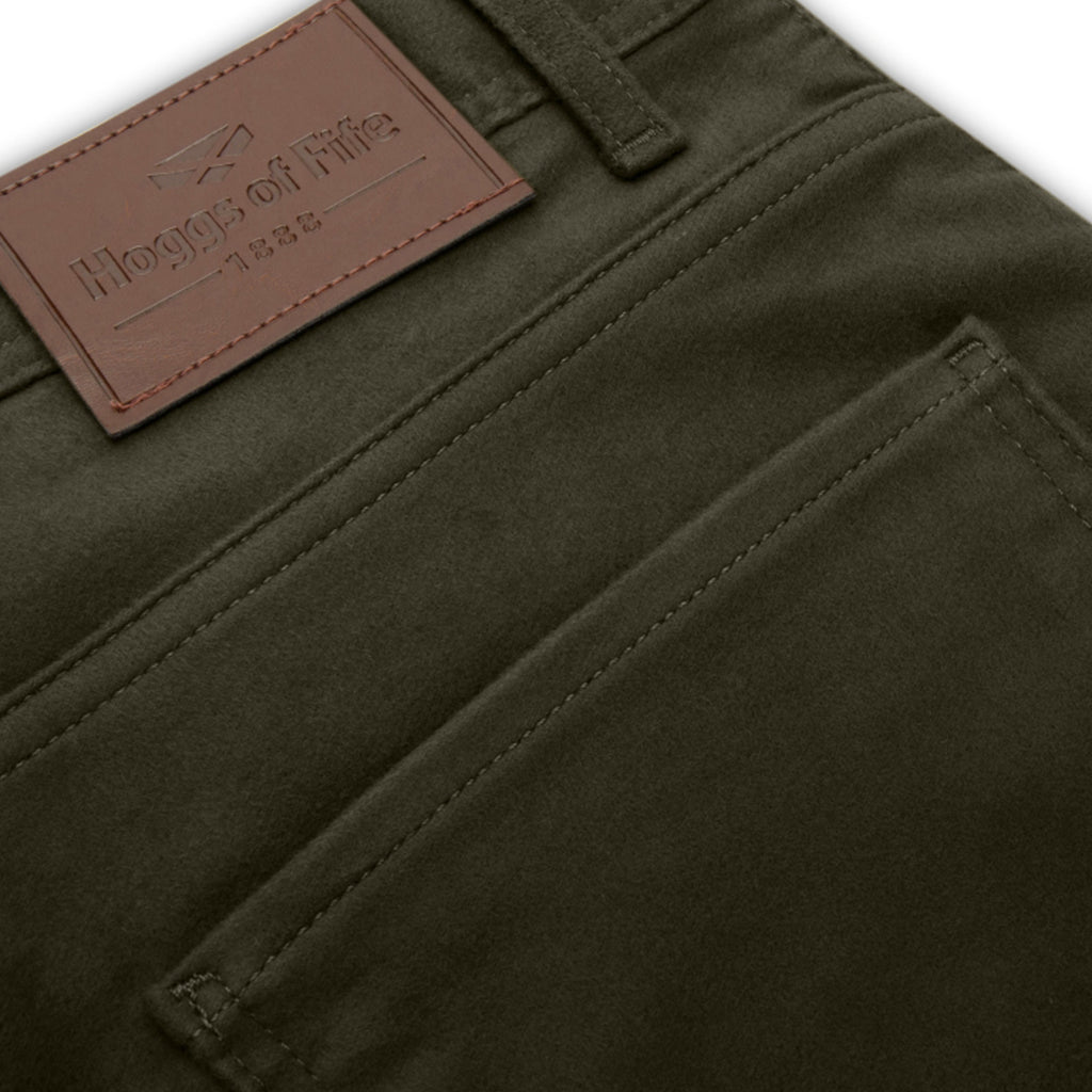 Hoggs of Fife Mens Carrick Technical Stretch Moleskin Jean - Olive