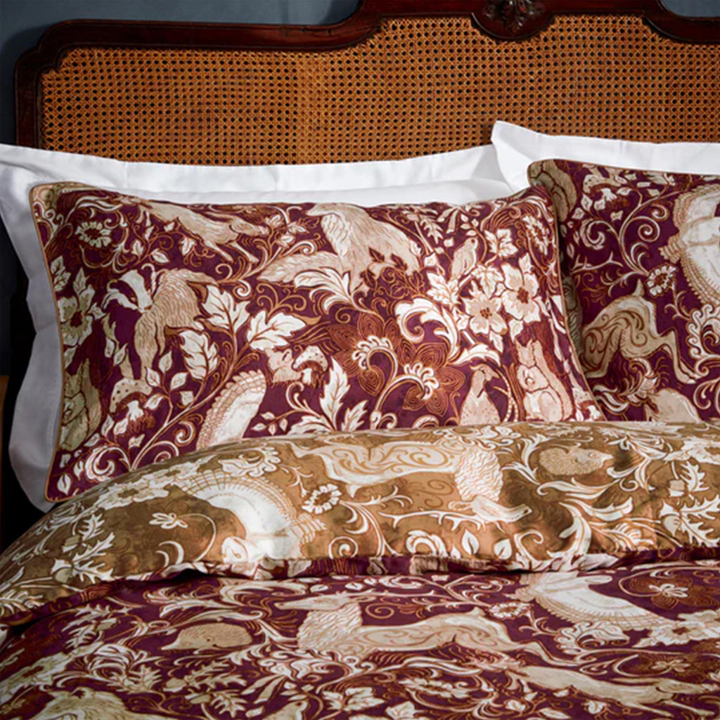 Harewood Cotton Duvet Cover Set - Ruby