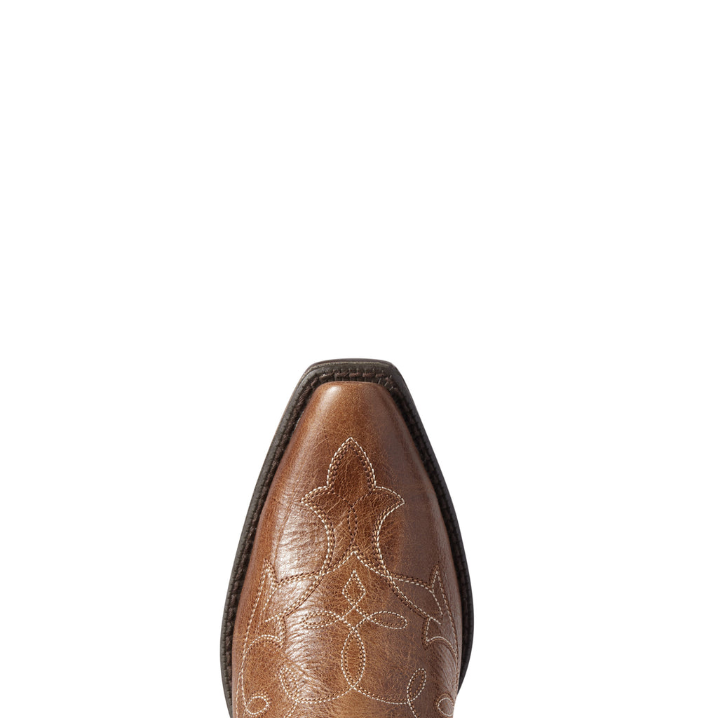 Ariat Ladies Heritage D Toe StretchFit Western Boot - Dark Tan