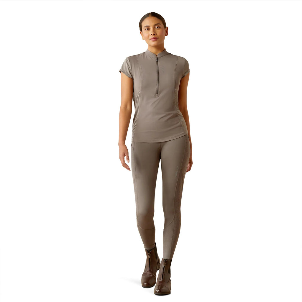 Ariat Ladies Breathe 1/2 Zip Cap Sleeve Baselayer - Plum Grey