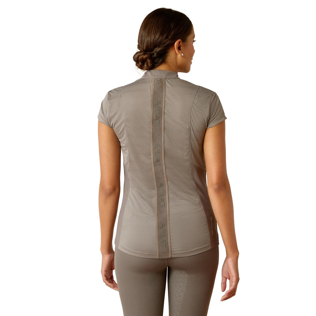 Ariat Ladies Breathe 1/2 Zip Cap Sleeve Baselayer - Plum Grey