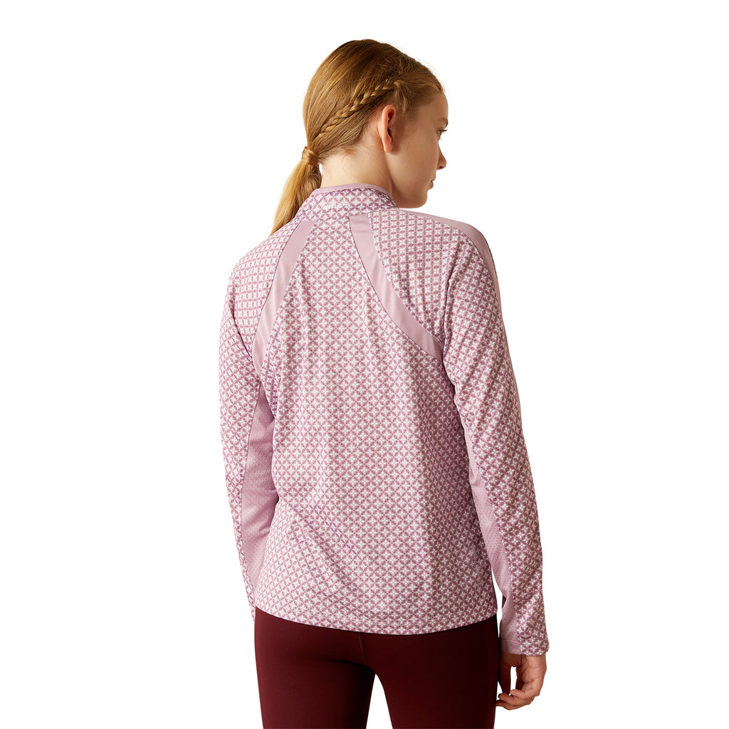 Ariat Youth Sunstopper 3.0 1/4 Zip Baselayer - Lavender Mist Tile