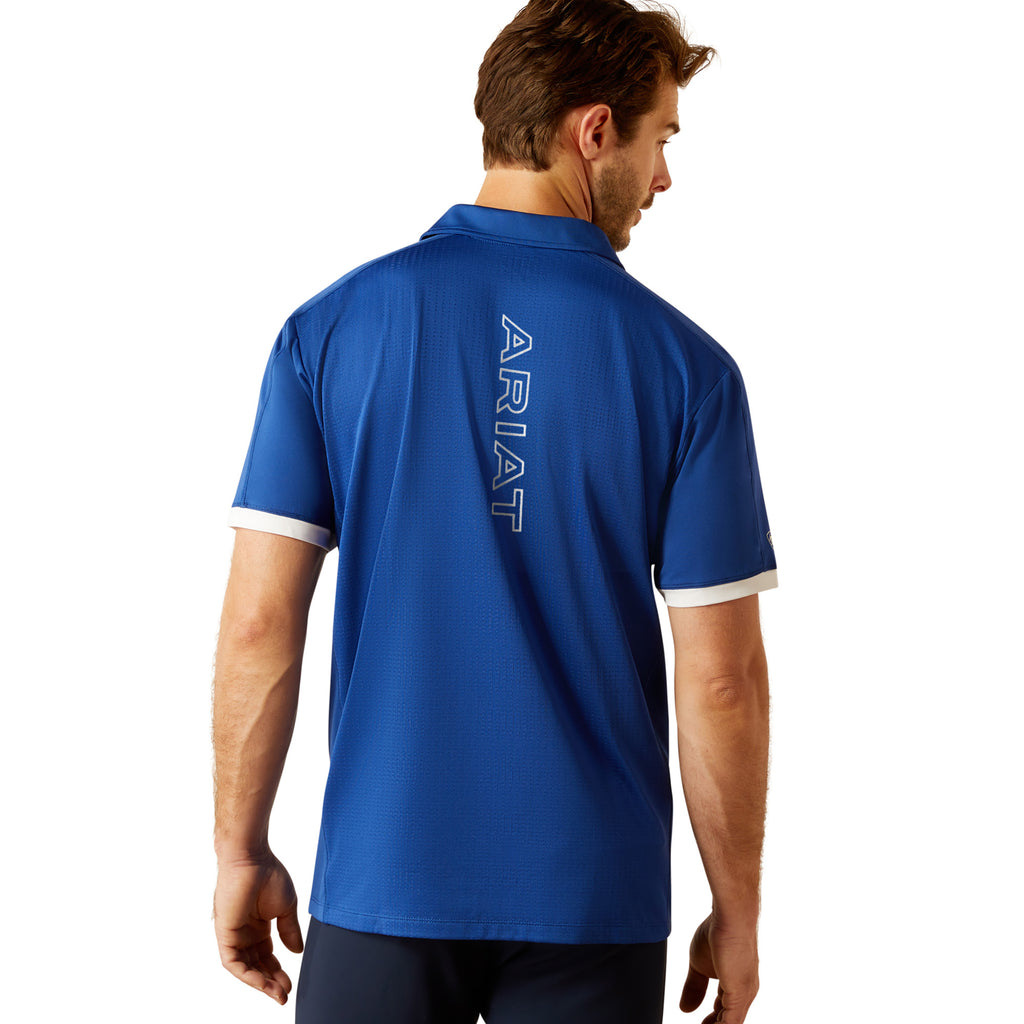 Ariat Mens Bandera 1/4 Zip Polo - Sodalite Blue