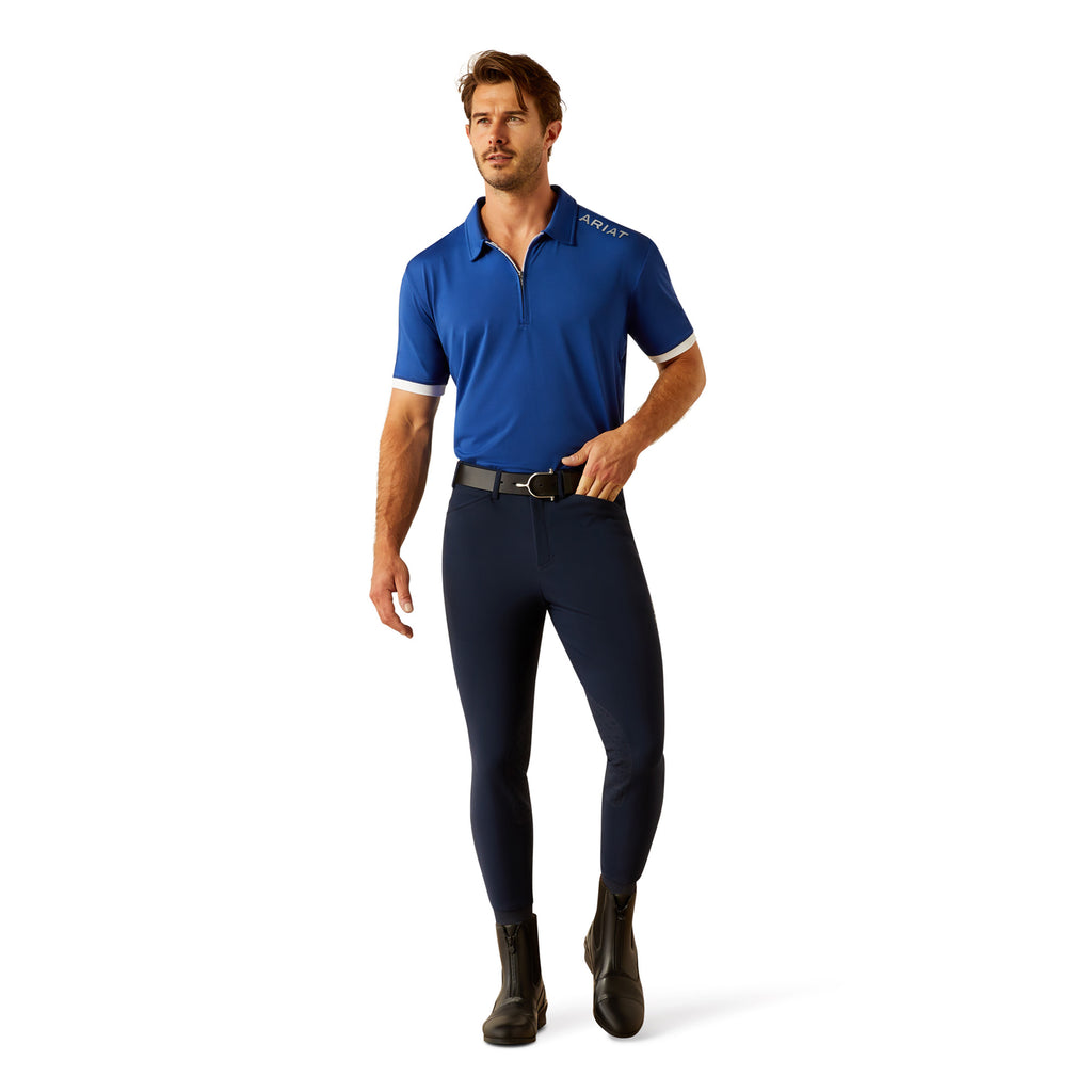 Ariat Mens Bandera 1/4 Zip Polo - Sodalite Blue