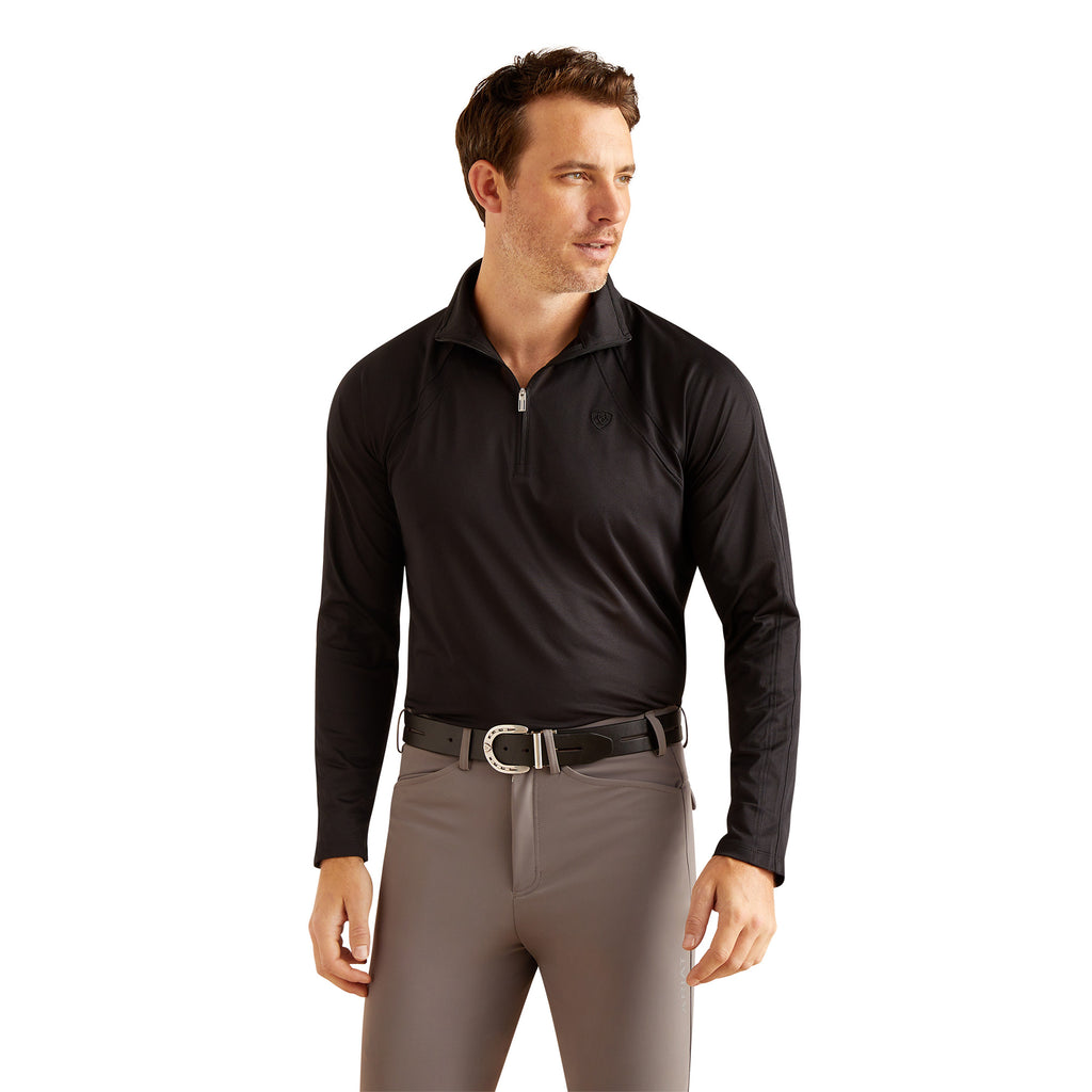 Ariat Mens Sunstopper 3.0 1/4 Zip Baselayer - Black