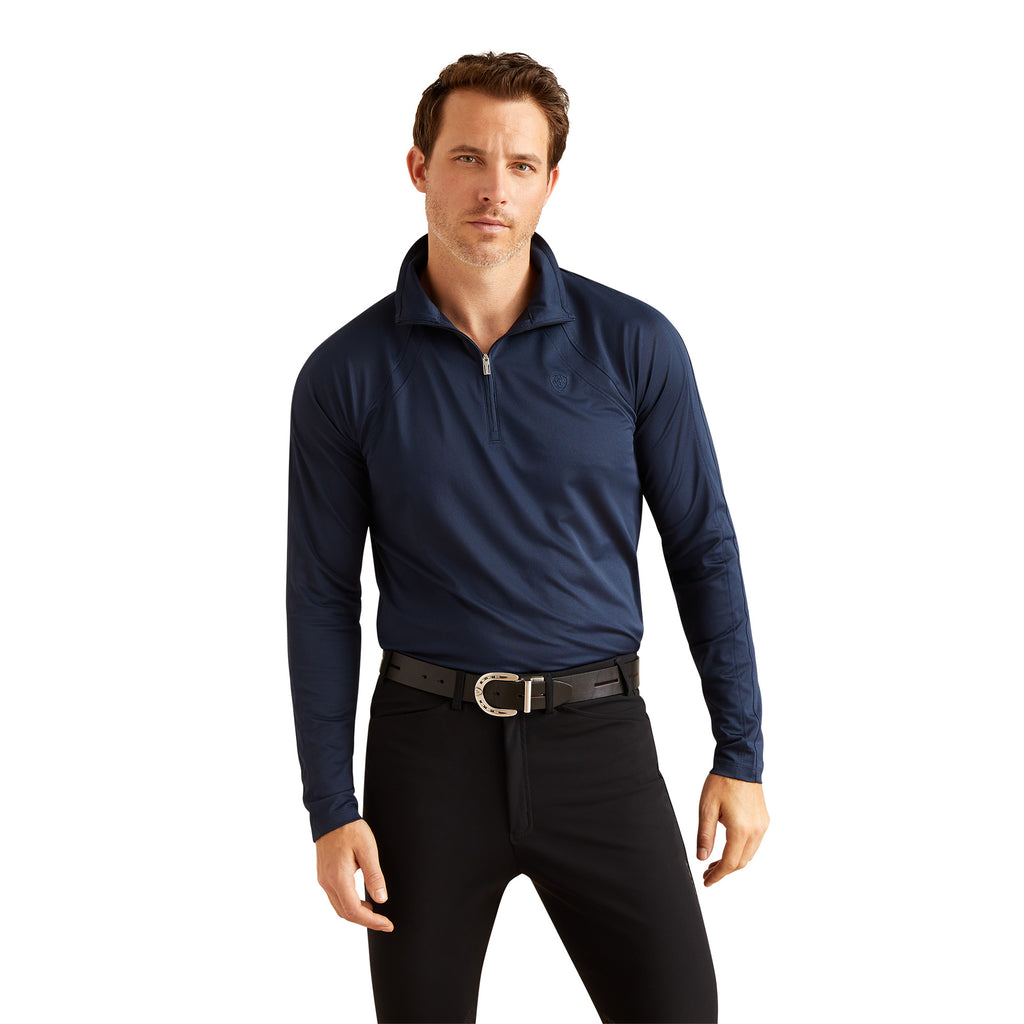 Ariat Mens Sunstopper 3.0 1/4 Zip Baselayer - Navy Eclipse