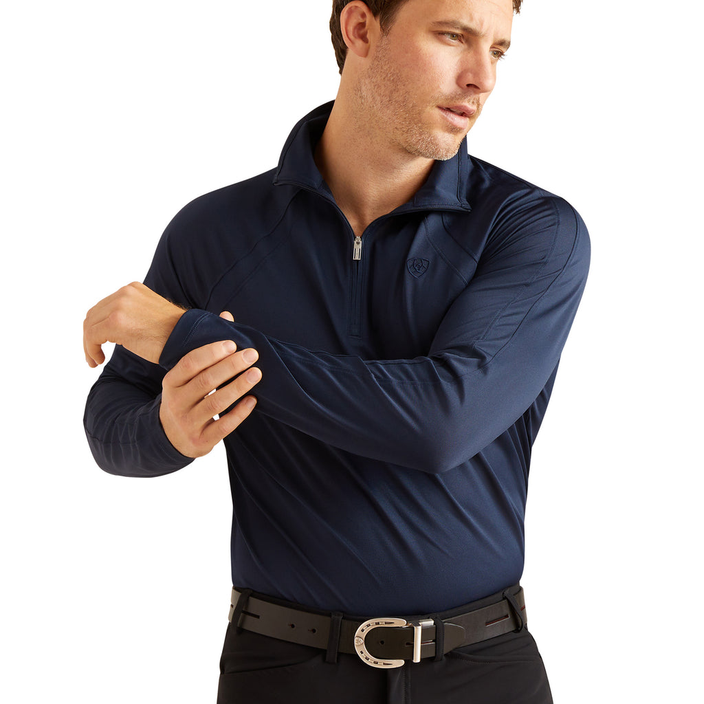 Ariat Mens Sunstopper 3.0 1/4 Zip Baselayer - Navy Eclipse