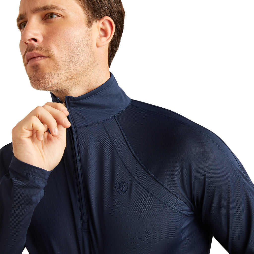 Ariat Mens Sunstopper 3.0 1/4 Zip Baselayer - Navy Eclipse