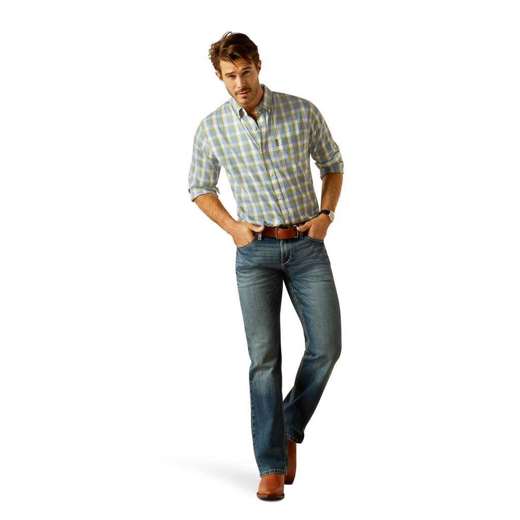 Ariat Mens Napa Shirt - Oil Green Check