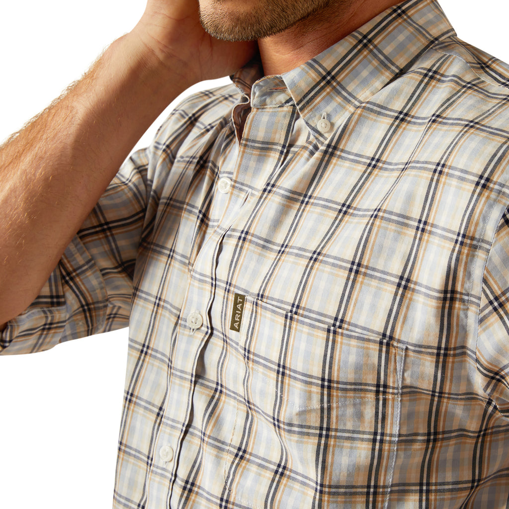 Ariat Mens Napa Shirt - Chambray Blue Plaid