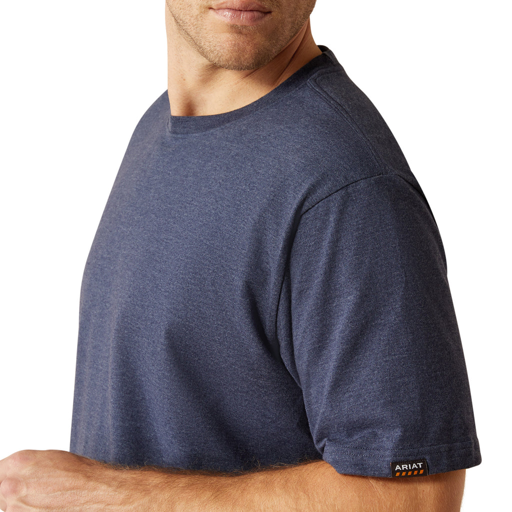 Ariat Mens Rebar Cotton Strong Standard T-Shirt - Navy Heather