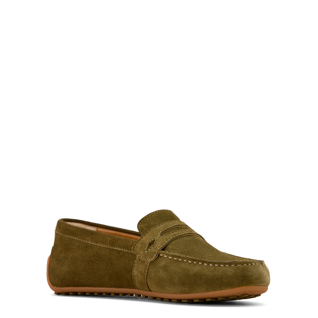Ariat Selene Driving Moccasin - Dark Olive Suede