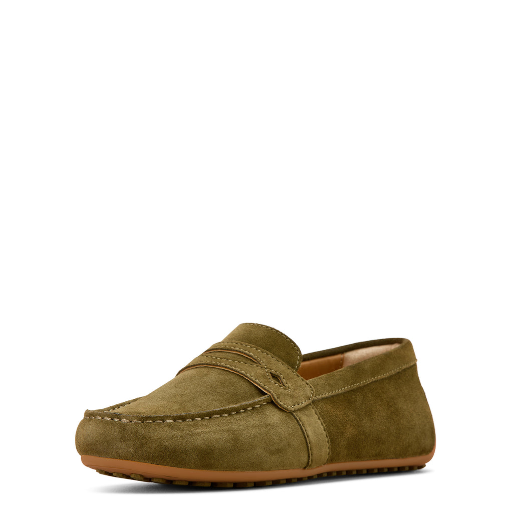 Ariat Selene Driving Moccasin - Dark Olive Suede