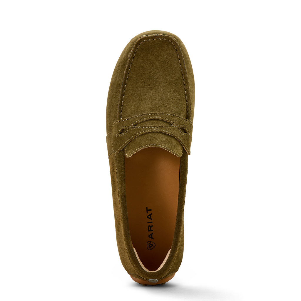 Ariat Selene Driving Moccasin - Dark Olive Suede