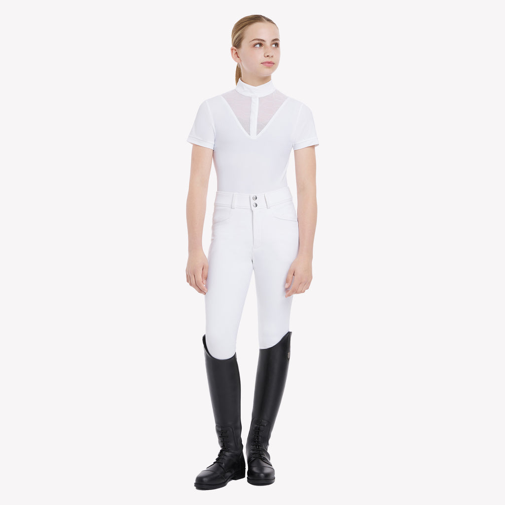 LeMieux Young Rider Eva Short Sleeve Show Shirt - White