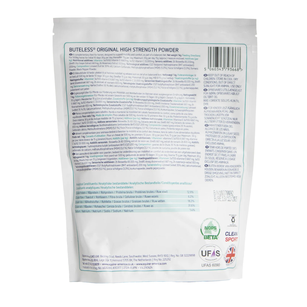Equine America Buteless Original High Strength Powder - 1kg
