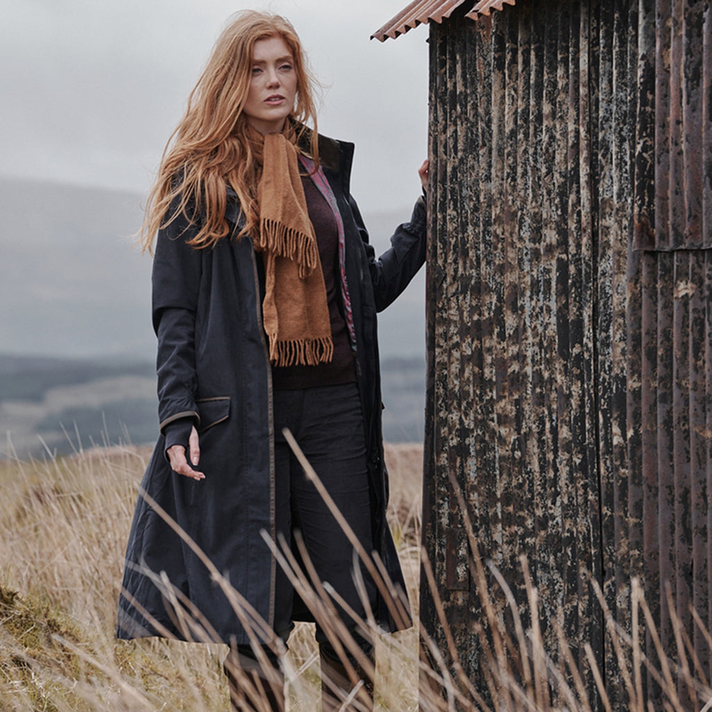 Hoggs of Fife Ladies Struther Long Coat - Navy