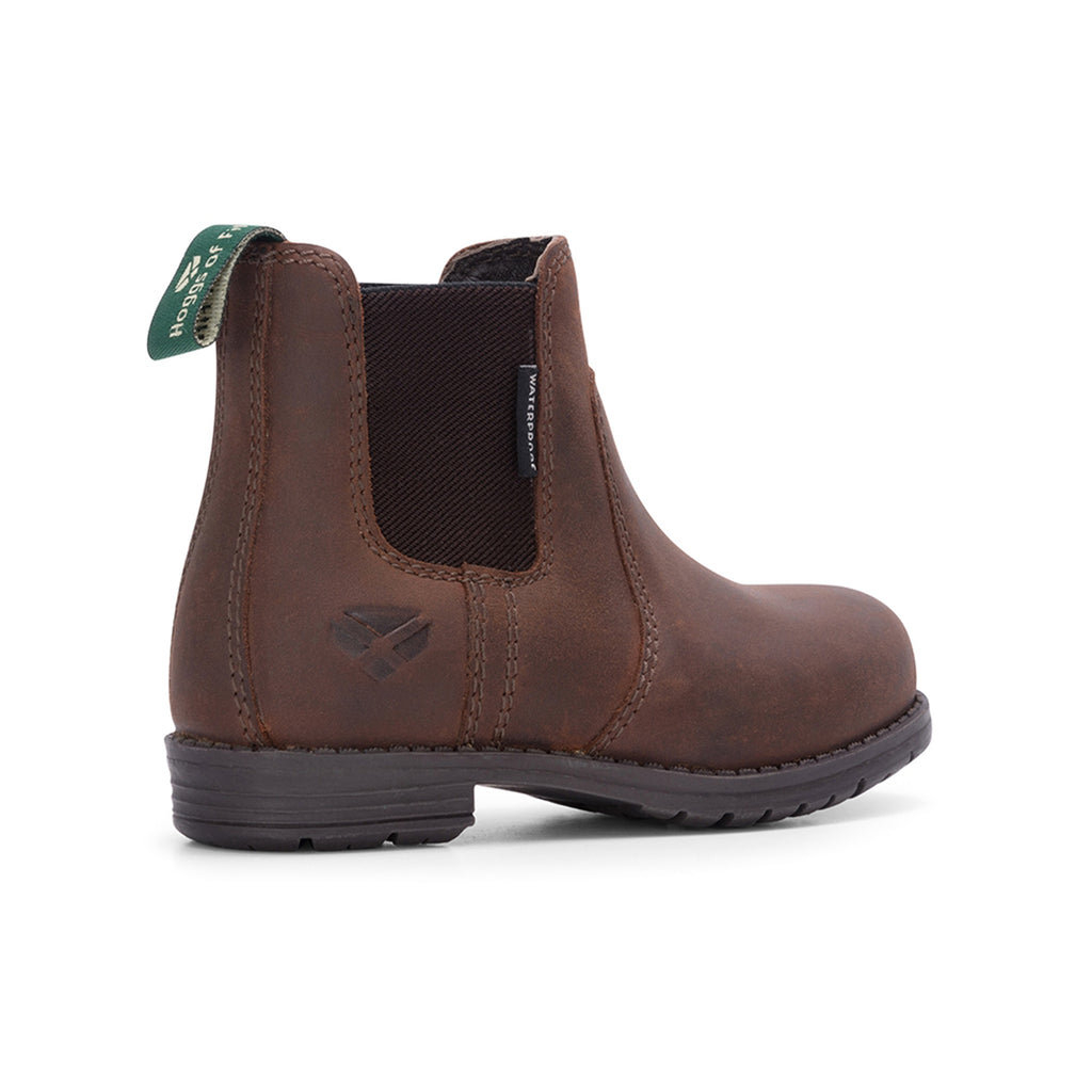 Hoggs of Fife Junior Shire Waterproof Dealer Boot - Brown Waxy