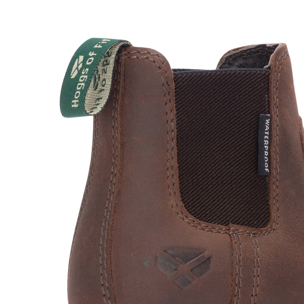Hoggs of Fife Junior Shire Waterproof Dealer Boot - Brown Waxy