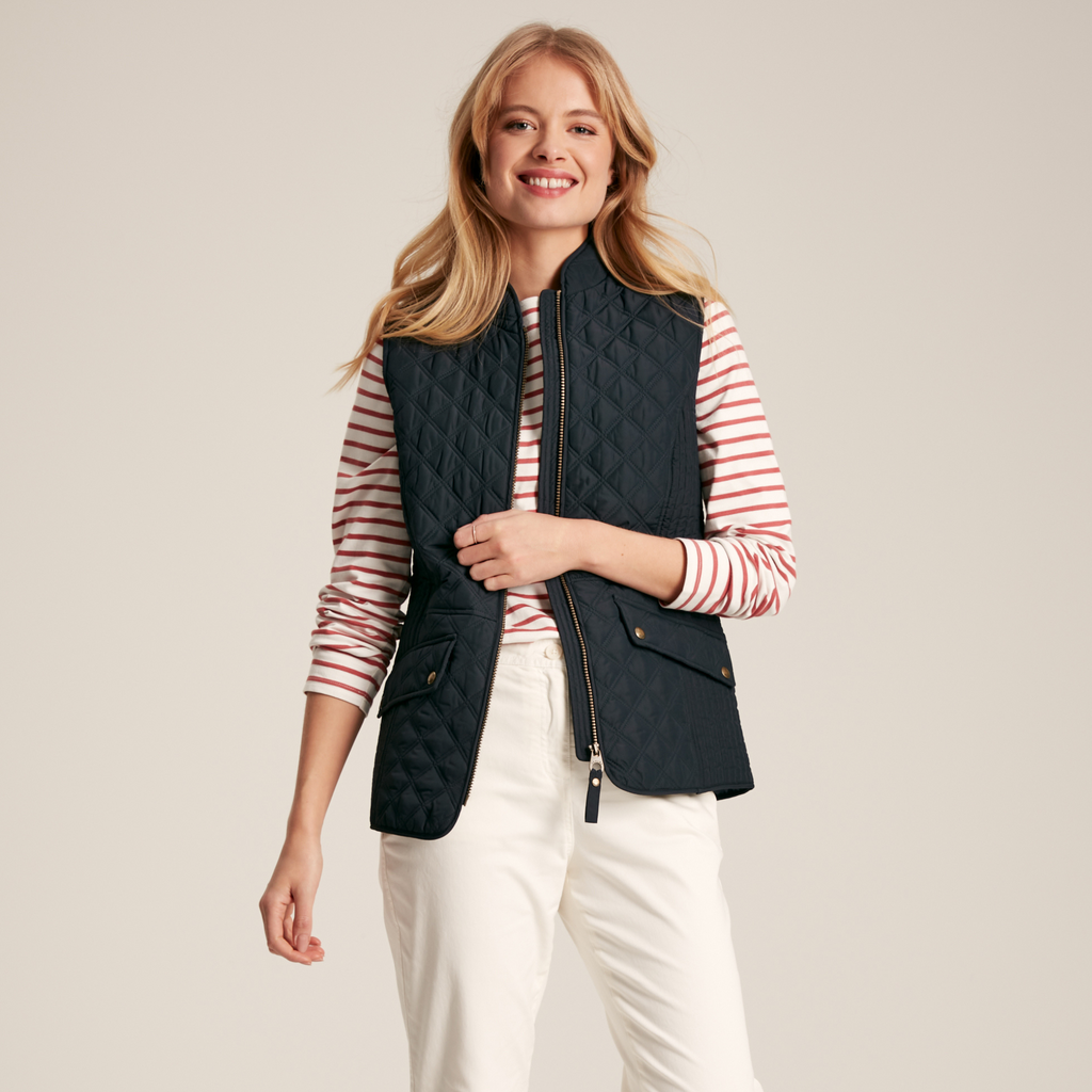 Joules Ladies Minx Showerproof Quilted Gilet - Navy