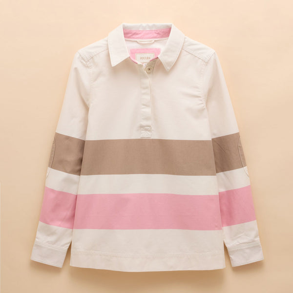 Joules Ladies Brinley Deck Shirt - Tan/Pink