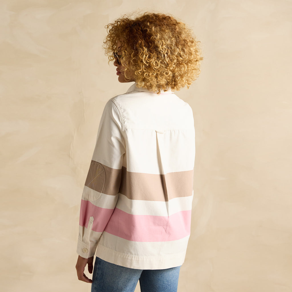 Joules Ladies Brinley Deck Shirt - Tan/Pink